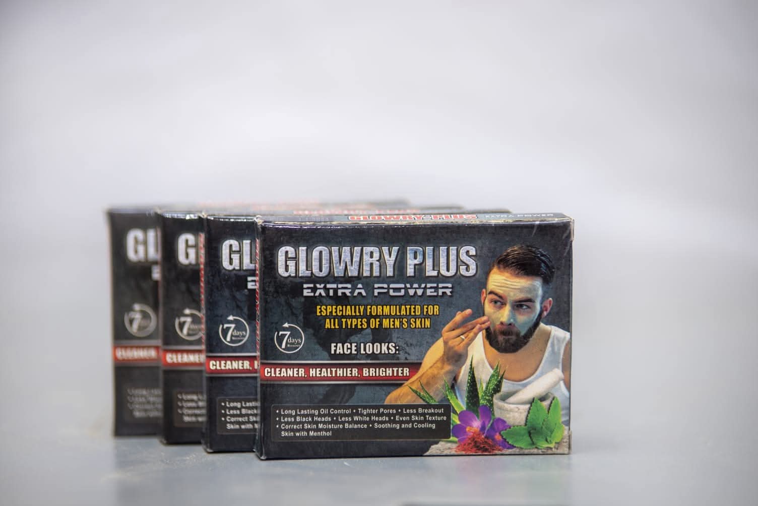 GLOWRY PLUS Extra Power Mud Mask for Men | Deep Pore Cleanser & Oil Control Face Mask | Natural Skin Brightening & Cooling Mud Mask - Image 5