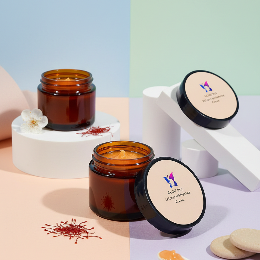 Glow Ria Zafrani Whitening Cream Brightening & Radiance Boost Formula for Even Skin Tone | 250g - Image 3