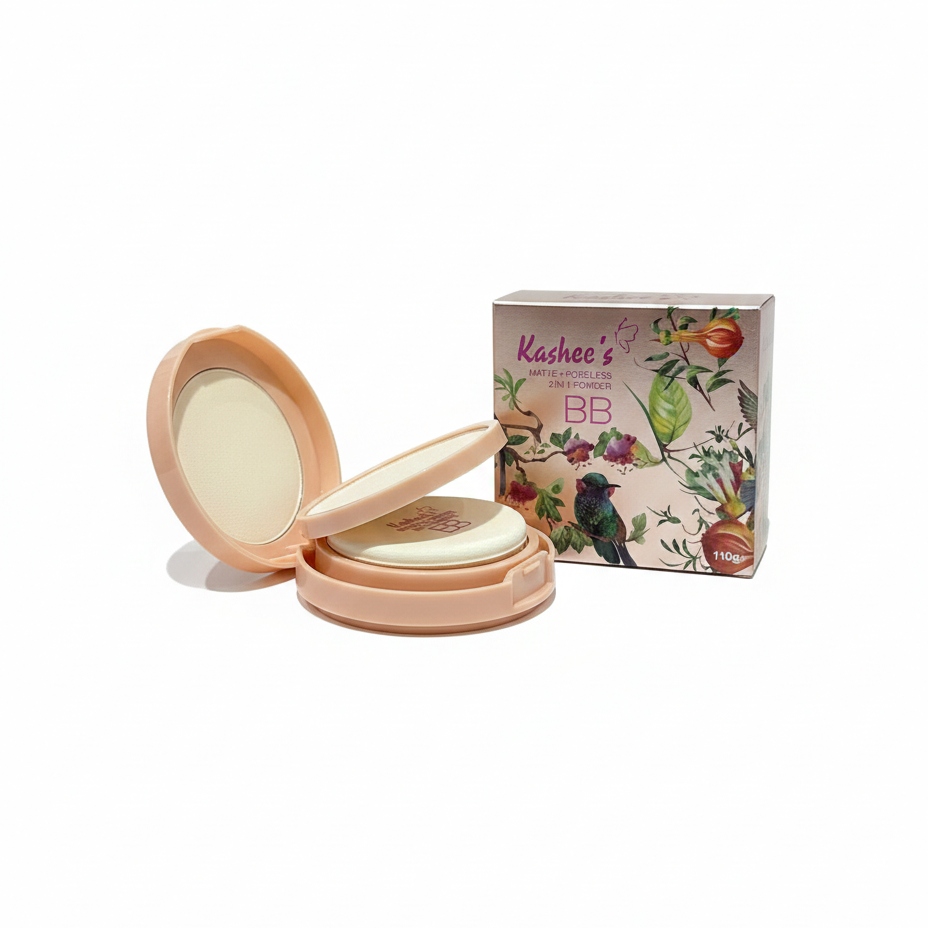 Kashees 2 In 1 Face Powder 110g Dual Coverage Foundation & Setting Powder with Smooth Matte Finish, Long-Lasting Oil Control Formula for Flawless Everyday Makeup - Image 2