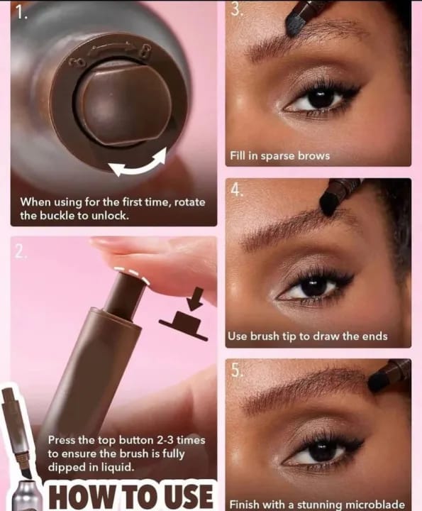 Huxibeauty Brow Fection Angled Brush And Dip Liquid Eyebrow Gel Pen For Daily Makeup Needs - Image 4