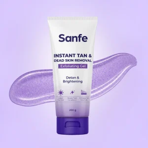Sanfe Instant Tan & Dead Skin Removal Exfoliating Gel | Detan & Brightening Body Scrub | 100g