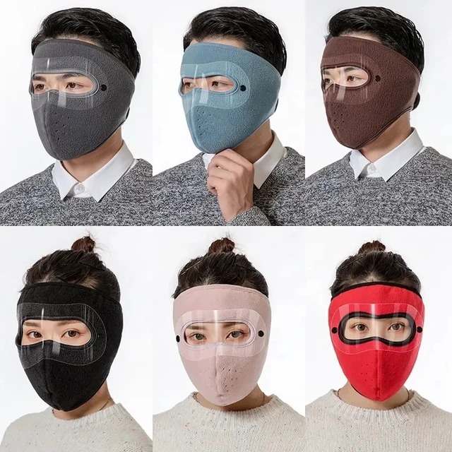 Full Face Shield | Dustproof Anti?Fog | Winter Warm Fleece Mask | Windproof Riding HD Shield 1Pc Random Colour - Image 4