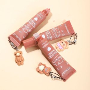 Huda Moji Cute Teddy Style Cocoa Butter High Pigmented Lip Gloss Set Nude Shades (Pack of 2)