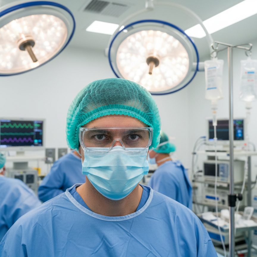 Disposable Surgical Cap Breathable Non-Woven Head Cover for Medical & Hygiene Use (Pack of 100Pcs)