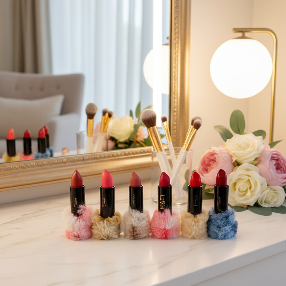 High Pigmented Fluffy Velvet Matte Lipstick Pack of 6 | Soft Matte Finish | Long-Lasting Bold Shades