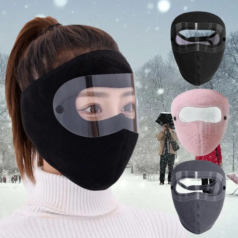 Full Face Shield | Dustproof Anti?Fog | Winter Warm Fleece Mask | Windproof Riding HD Shield 1Pc Random Colour - Image 3