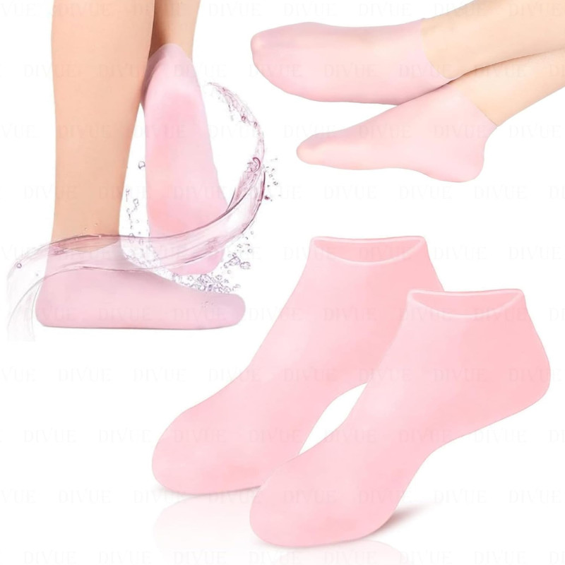 Silicon Moisturizing Gel Socks Silicone Socks Waterproof Anti-Cracking Foot Care Treatment for Dry, Dead Skin, and Cracked Heels Soft Spa Pedicure Protector 65g - Image 3