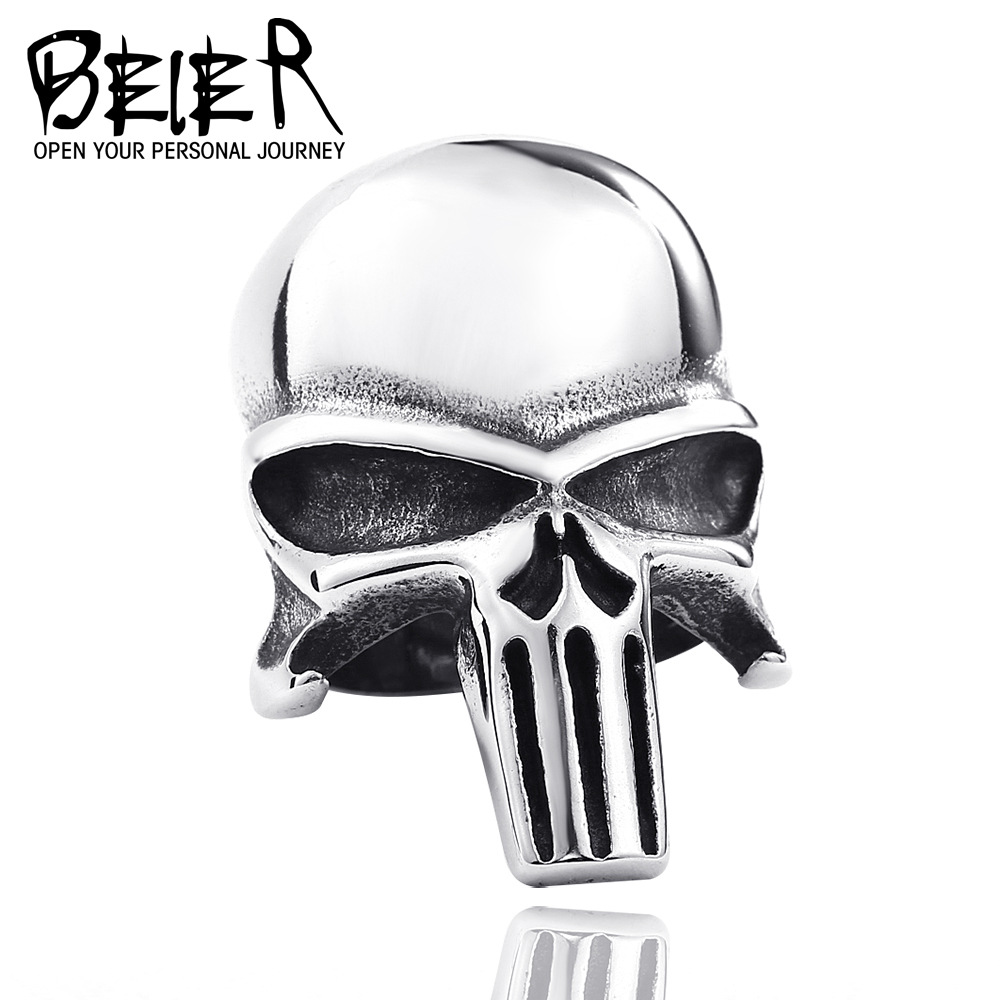 Men Punisher Skull Titanium Steel Ring | Retro Daily Wear - Image 2