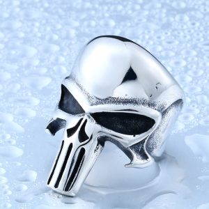 Men Punisher Skull Titanium Steel Ring | Retro Daily Wear