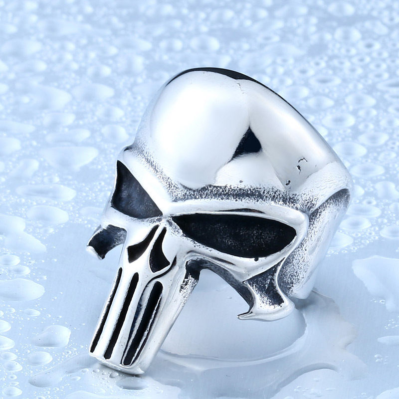 Men Punisher Skull Titanium Steel Ring | Retro Daily Wear