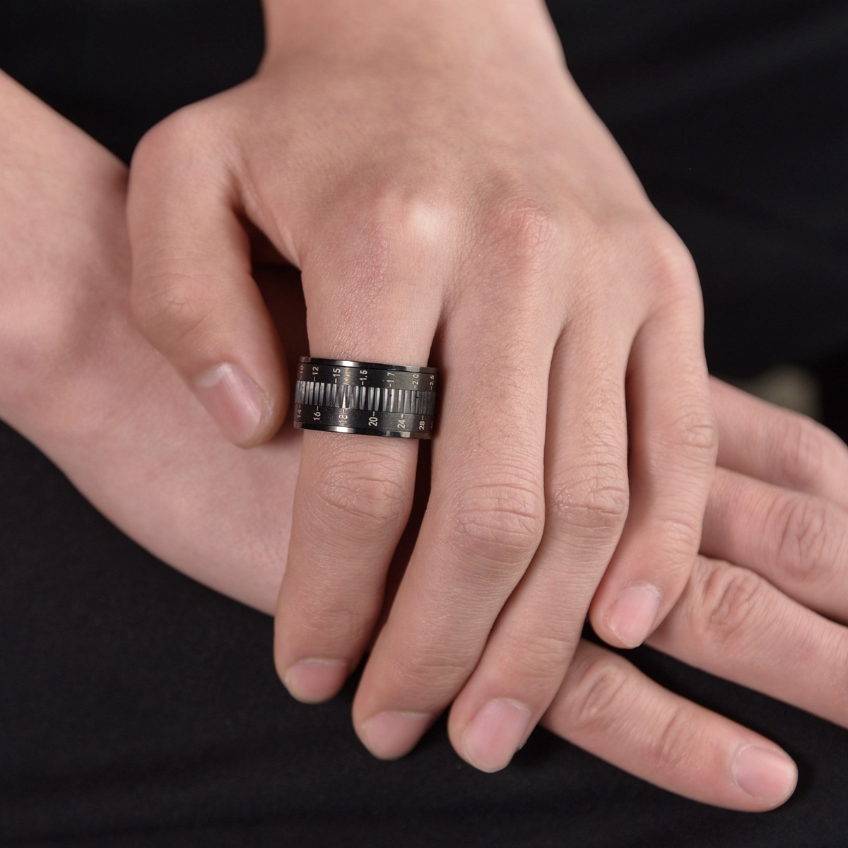Titanium Steel Camera Lens Ring Black 12mm