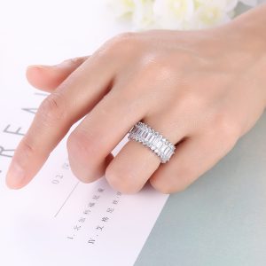 New Diamond Copper Ring with White Zircon | Elegant Fashion Jewelry for Women | Sparkling Copper Base Stone Ring for Daily Wear, Party & Gift