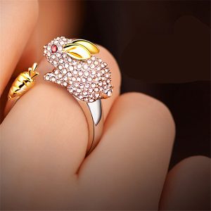Zodiac Diamond Ring Korean Style Twelve Animal Design | Elegant Fashion Jewelry Adjustable Ring for Women & Girls