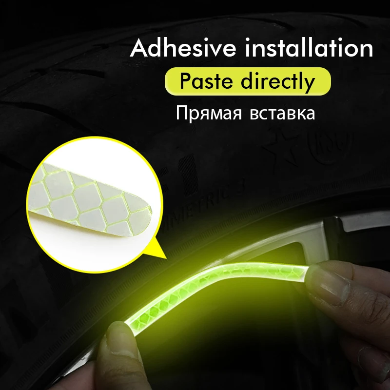 (20pcs) Wheel center reflective stickers Stripe | wheel hub sticker for Car, bicycle, motorcycle | car warning sticker (Random colors) - Image 2