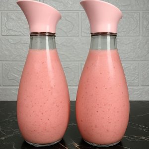 Turkish Style 1400 Ml Heavy Glass Bottle Elegant Durable Classic Design For Daily Use And Storage (Random Color Cap)