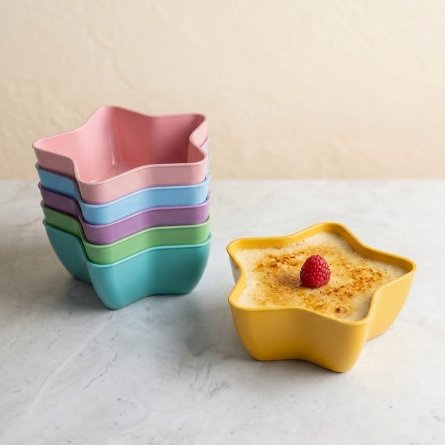1 PCs Custard Star Bowl Elegant Design Dessert Serving Bowl for Custard Pudding Fruit and Sweets (Random Color) - Image 2