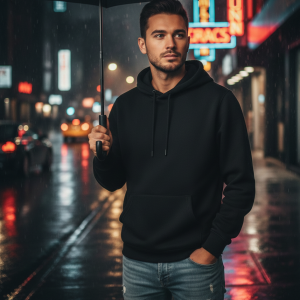 Black Polyester Hoodie  Warm, Soft & Stylish