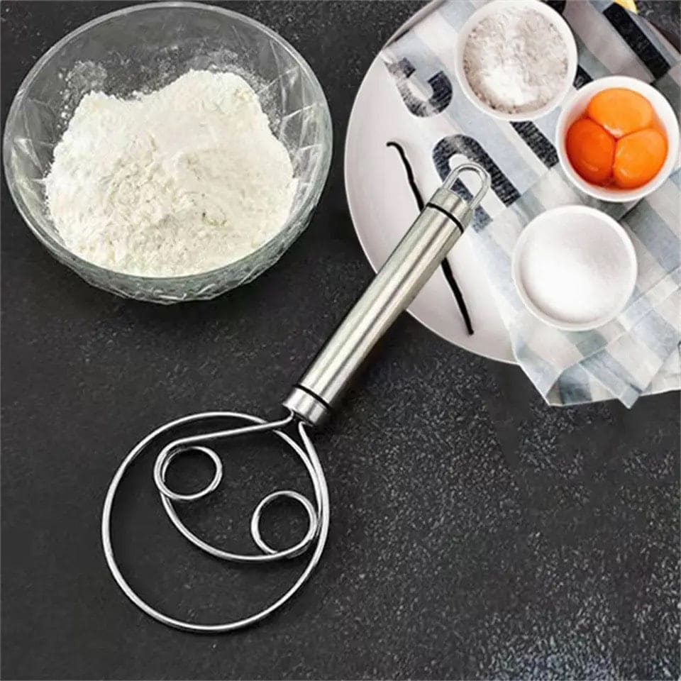 Manual Non Stick Steel Flour Cream Mixer Beater | Dough Whisk Mixer, Kitchen Baking Blender Tool - Image 2