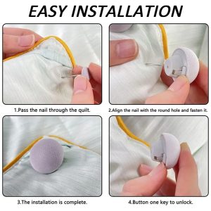 Premium Mushroom-Style Bedsheet Clips Pack of 4 Elastic Quilt & Sheet Fixer Buckles (Random Color)