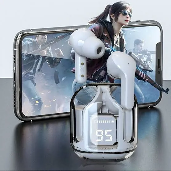 Air31 Wireless Crystal Transparent Bluetooth/Airpods/Earbuds ( random colour) - Image 4