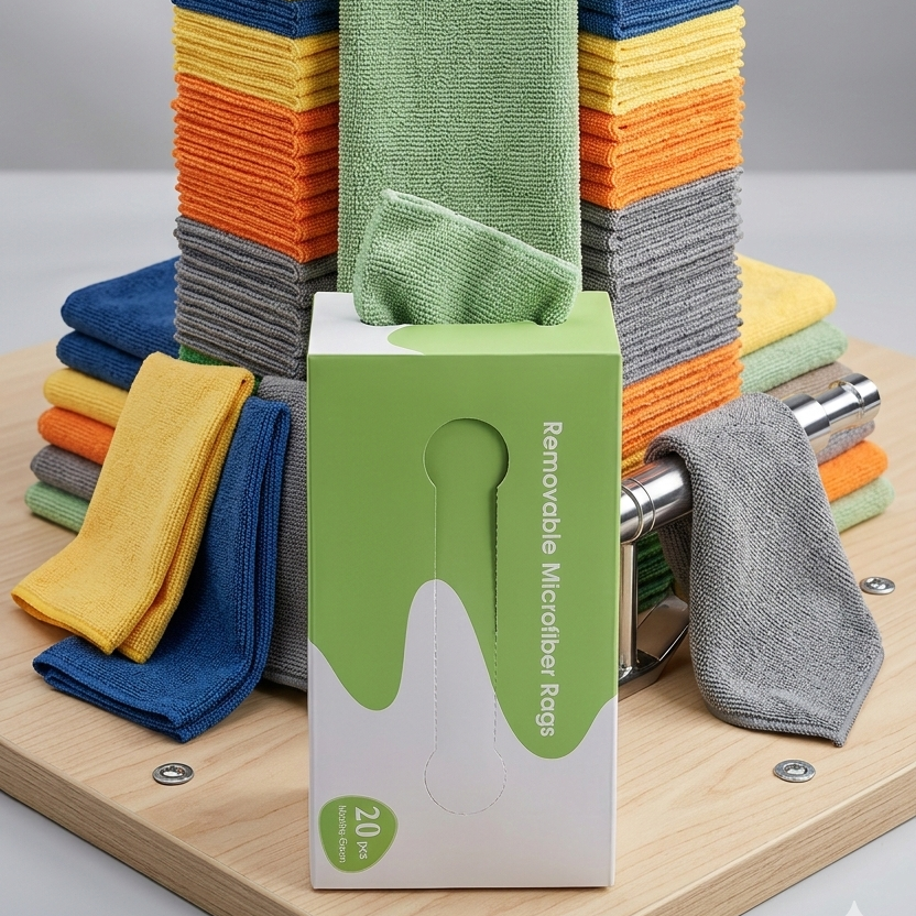 Premium Microfiber Cleaning Towel Pack of 20 Pieces Multi-Purpose Cloths for Kitchen, Car, Home & Professional Cleaning Use | Random Color - Image 3