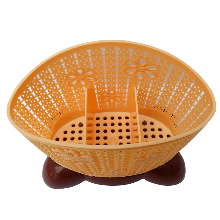 3-Compartment Dinnerware & Cutlery Organizer Basket (Random Color) - Image 4