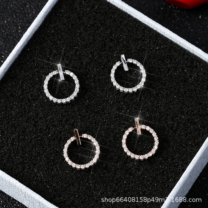 ZVT-168 Circle Zircon Korean Earrings Elegant Fashion Jewellery, Stylish Accessory for Women - Image 4