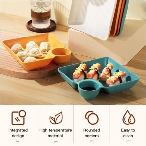 4 Pcs Snack Plate Set | Random Colour