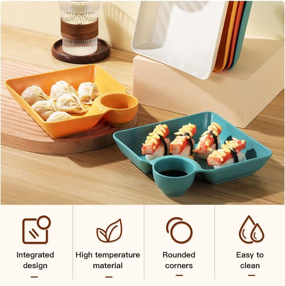 4 Pcs Snack Plate Set | Random Colour