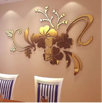 Acrylic Flower Mirror 3D Wall Stickers - Image 2