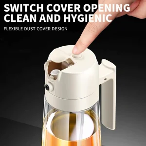 2-in-1 Oil Jug with Dispenser & Handle  Glass Cooking Oil Container | 450Ml - Glass (Random Color)