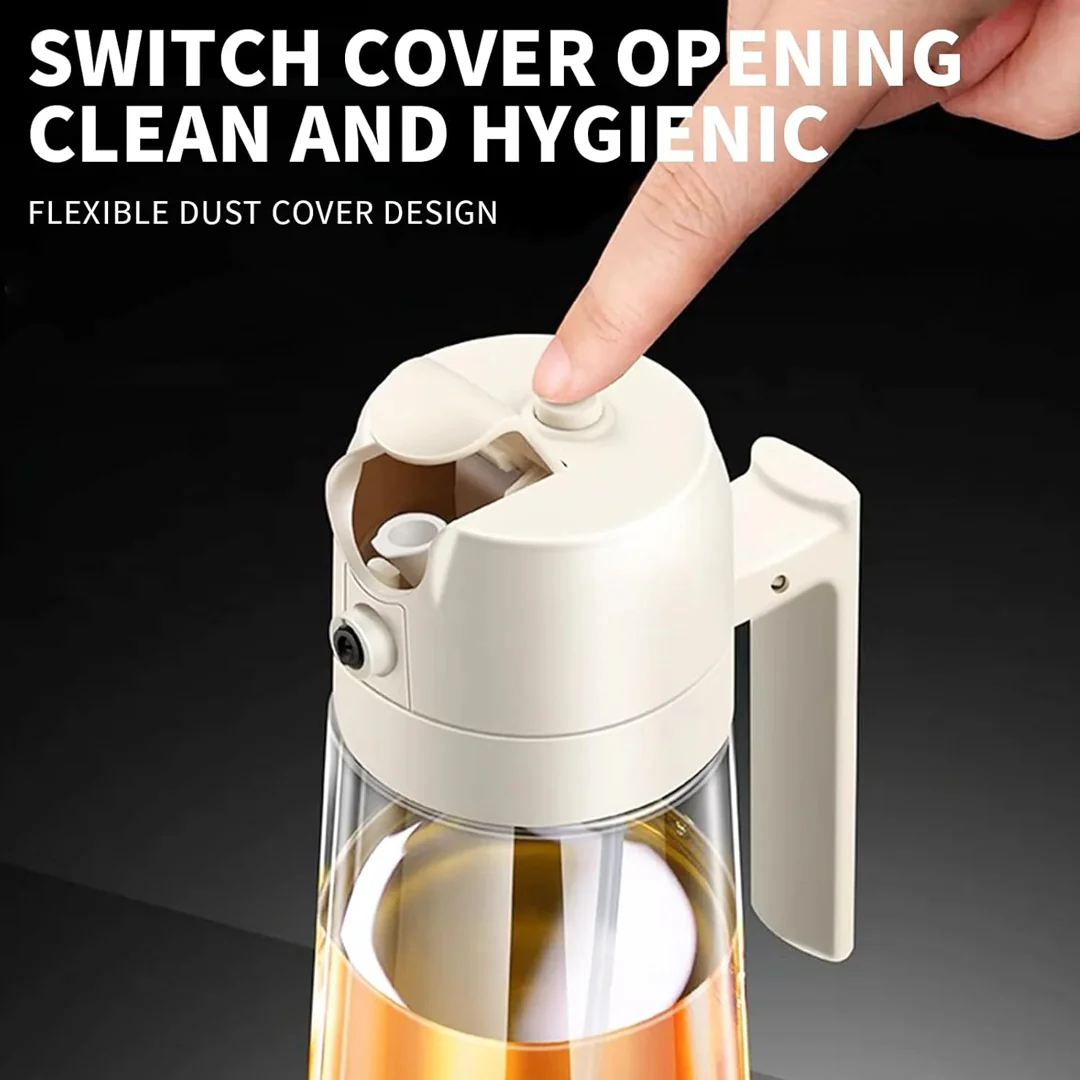 2-in-1 Oil Jug with Dispenser & Handle Glass Cooking Oil Container | 450Ml - Glass (Random Color)