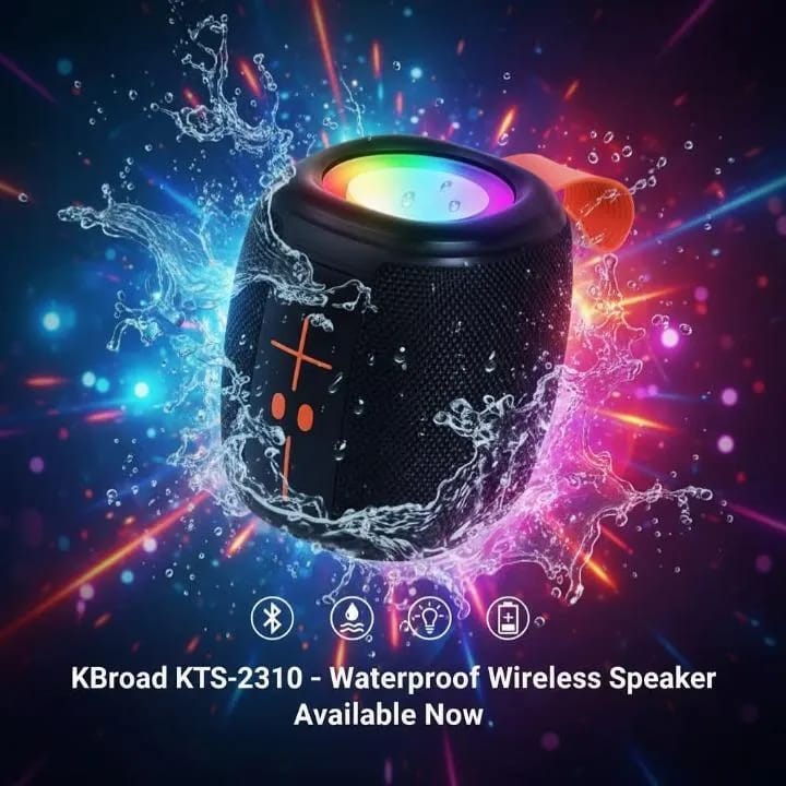KTS-2310 Waterproof RGB Bluetooth Speaker Portable Outdoor Wireless Speaker with Deep Bass & LED Light Up Display - Image 3