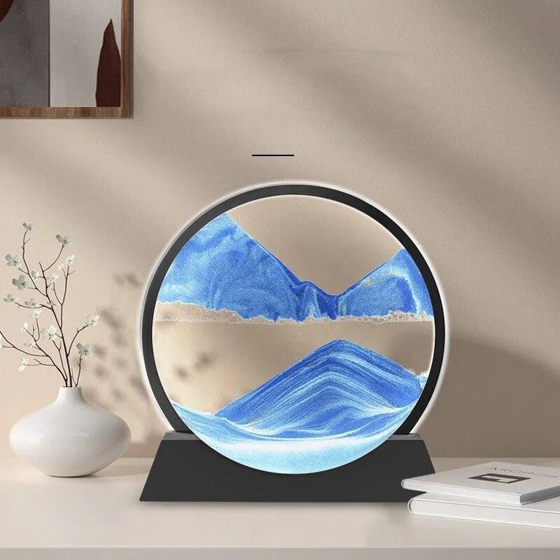 Moving Sand Art Picture 3D Dynamic Deep Sea Sandscape with Display Stand - Without Light | Size 8 Inch (Random Color) - Image 3