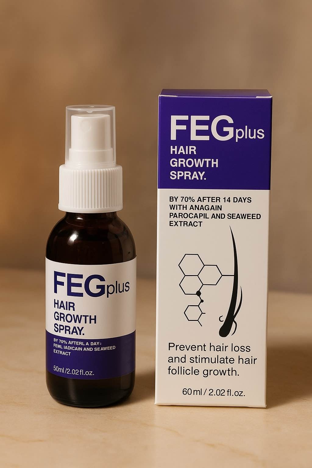 FEG PLUS Hair Growth Serum & Spray 50ml Advanced Formula for Men & Women, Stronger, Thicker Hair - Image 3