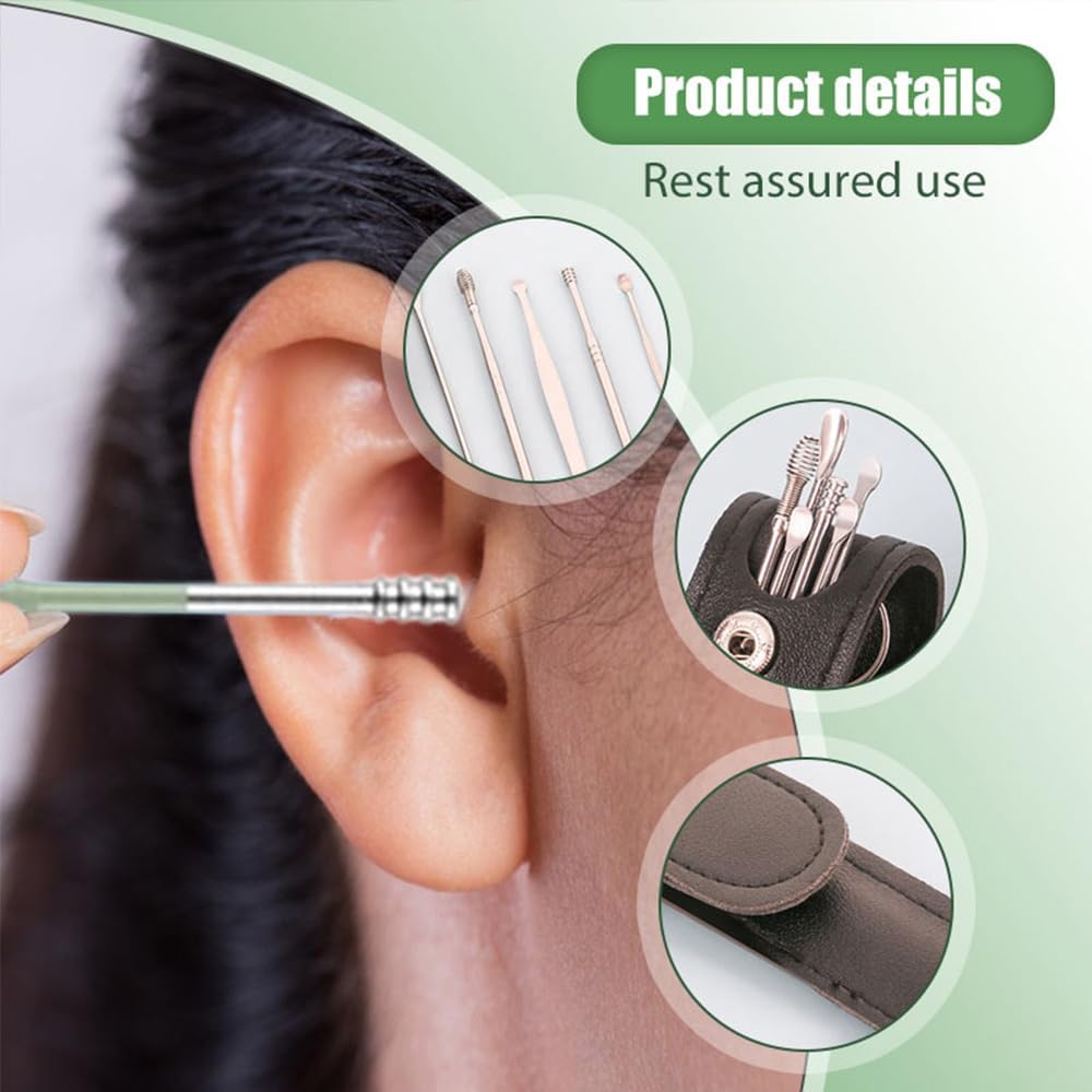 Ear Cleaner,The Most Professional Ear Cleaning Master Ear Cleaning Kit,Ear Cleaner Earwax Removal Tools with Pu Leather Case - Image 4