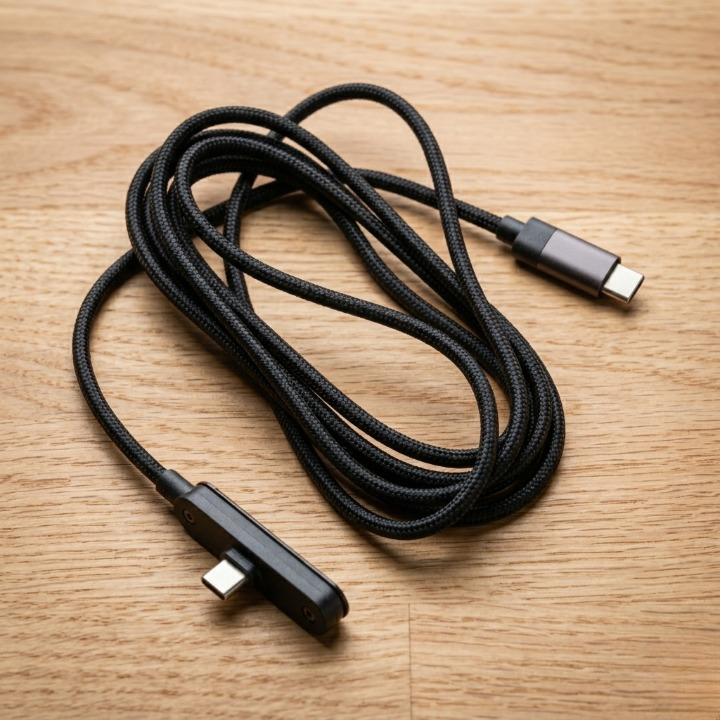 240W Ultra Fast USB-C to USB-C Charging Cable with Built-in Foldable Phone Stand Premium Braided Data Cord