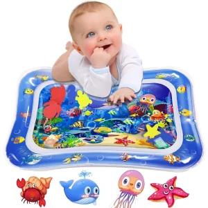 Inflatable Water Play Mat Premium Baby Toy for Infants & Toddlers (324 Months), Muscle Strengthening & Sensory Development, 27.4x21.5x2.2 inch (Random Color)
