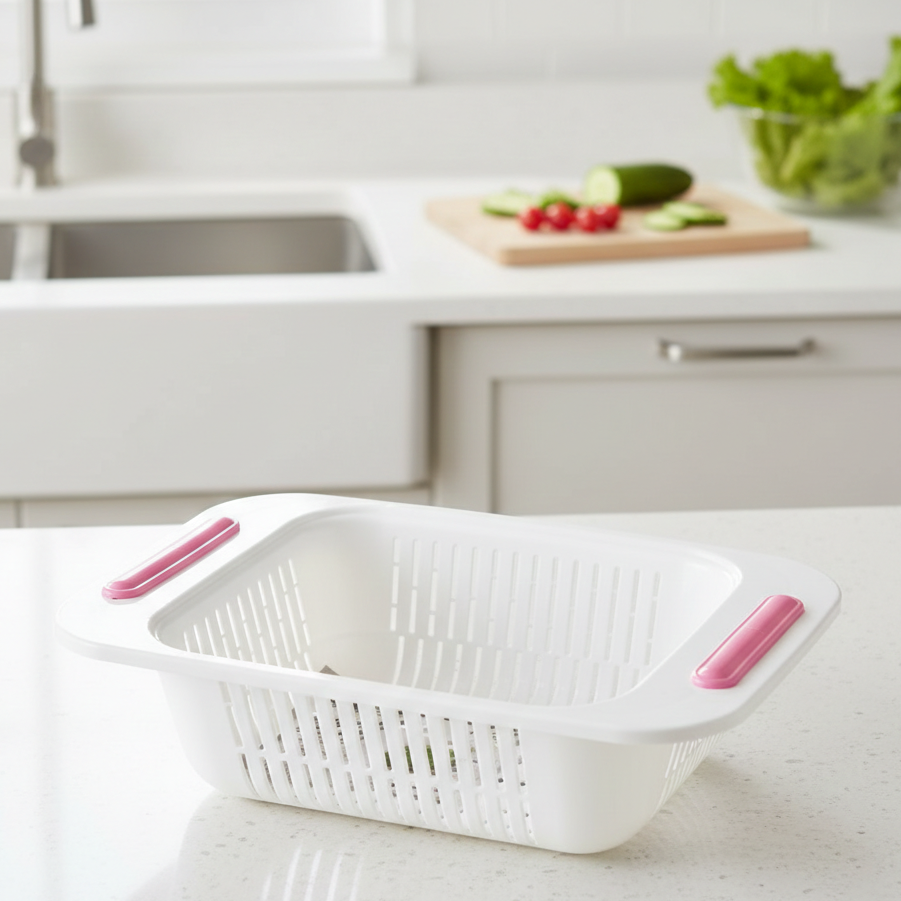 Sink Colander Strainer Basket | Vegetables, Fruits, Pasta & Drying Rack | Durable Kitchen Tool - Image 2