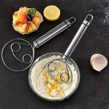 Manual Non Stick Steel Flour Cream Mixer Beater | Dough Whisk Mixer, Kitchen Baking Blender Tool - Image 3