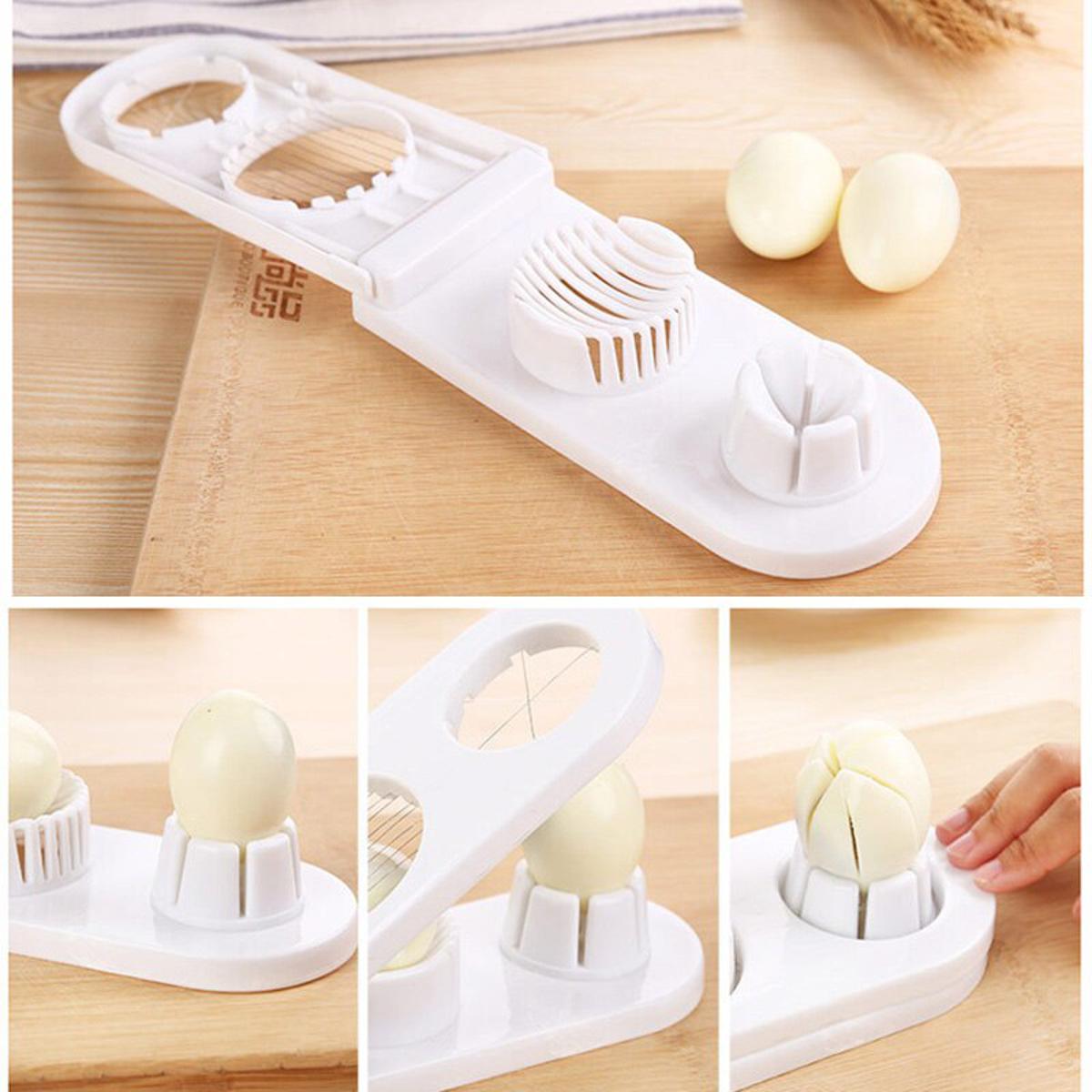 2-in-1 Egg Cutter & Slicer Boiled Egg Slicing Machine with Stainless Steel Cutting Wires, Kitchen Cooking Tool | Random Color - Image 2