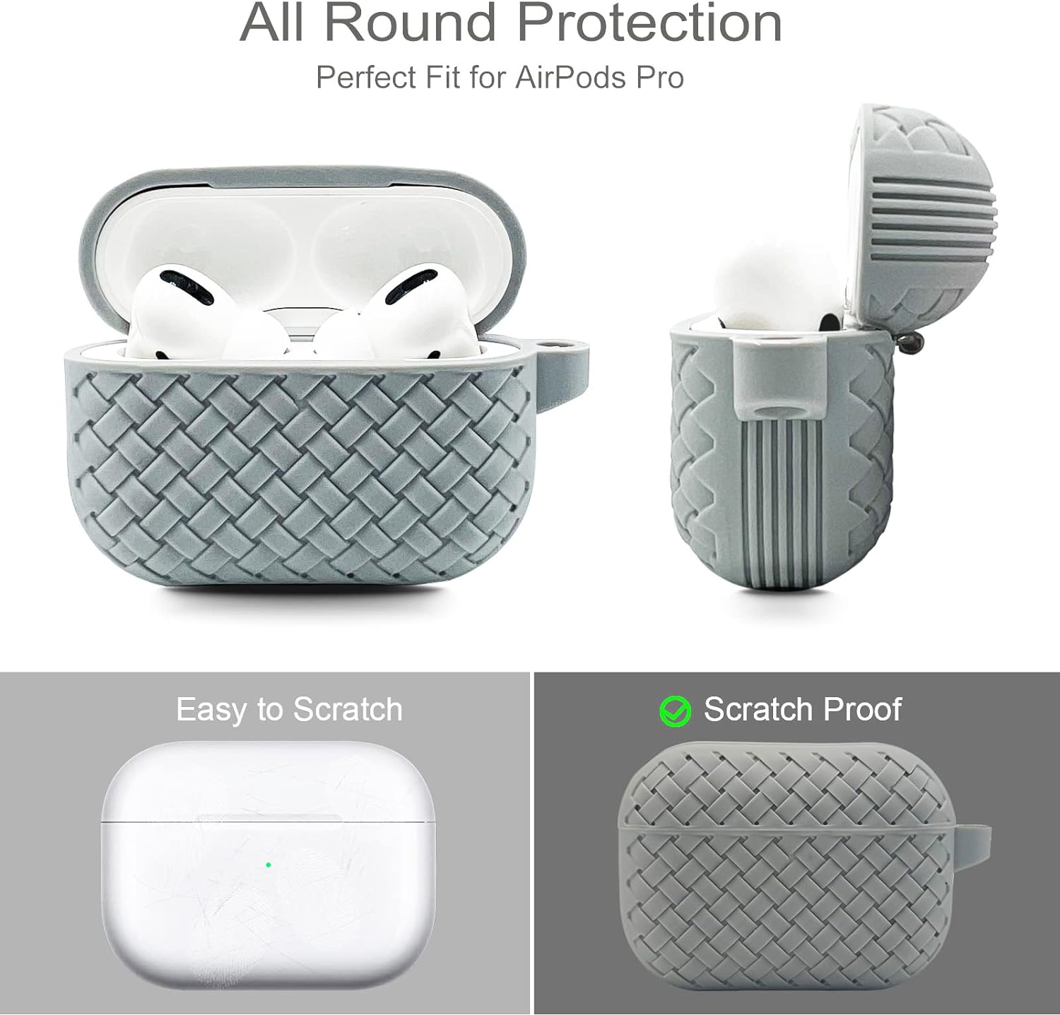 Silicone Breathable Braided Case Cover Soft TPU Protective Charging Case (Random Color) - Image 4