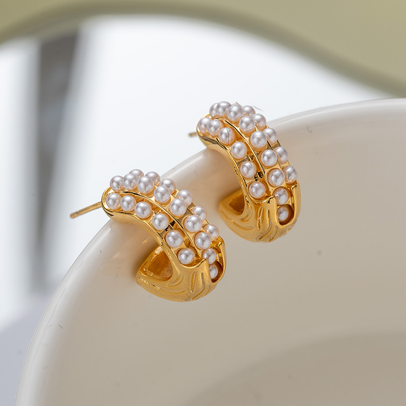 ZJX-169 Pearl Bali Elegant Korean Style Earrings, Stylish Fashion Jewellery for Women - Image 3