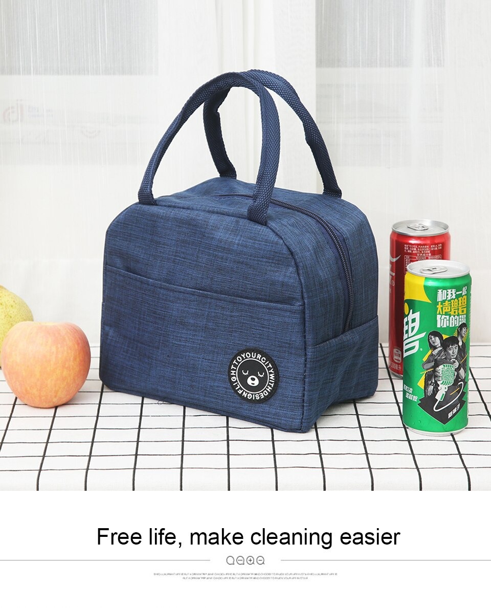 Portable Thermal Insulated Lunch Bag Stylish And Durable Lunch Box Tote Cooler For Women, Perfect For School, Office, Outing, And Picnic (Random Color) - Image 3