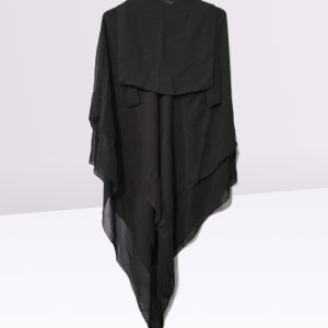 3 Layer Khimar Hijab Set with Niqab  Imported Chiffon 2 Piece Set | Free Size (Black)