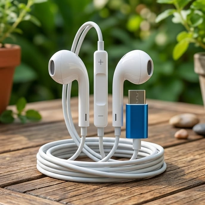 Premium Wired Earphones with In Line Control Crystal Clear Sound Hands Free Calling Built in Microphone Stylish Compact Case Durable Cable - Image 2