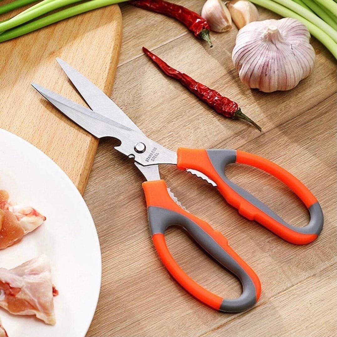Kitchen Use Multipurpose Scissor Soft Grip Stainless Steel With Bottle Opener And Nut Cracker - Image 4