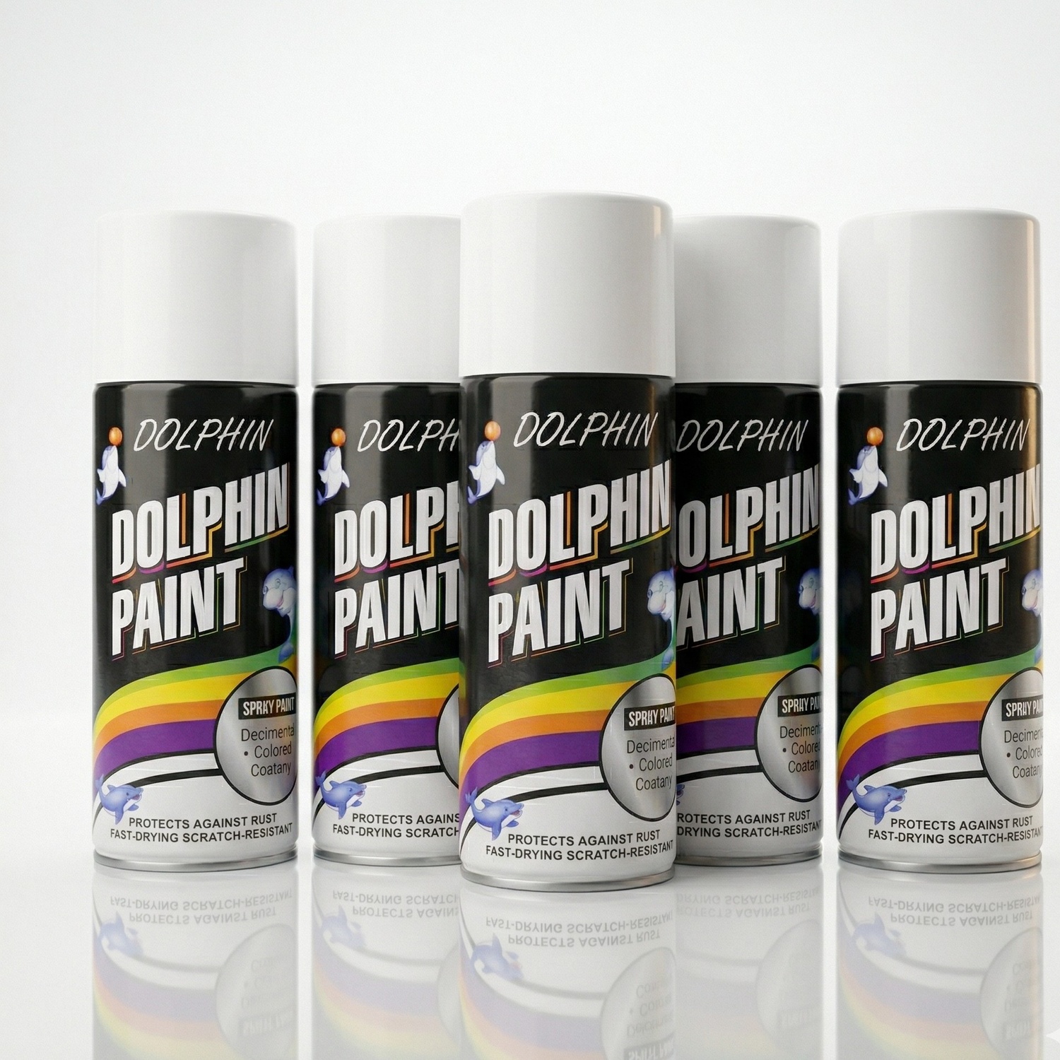 Dolphin Multi-Purpose Spray Paint Fast-Drying, Anti-Rust & Scratch Resistant High-Gloss Finish for Metal, Wood, Plastic & Automotive 300ml