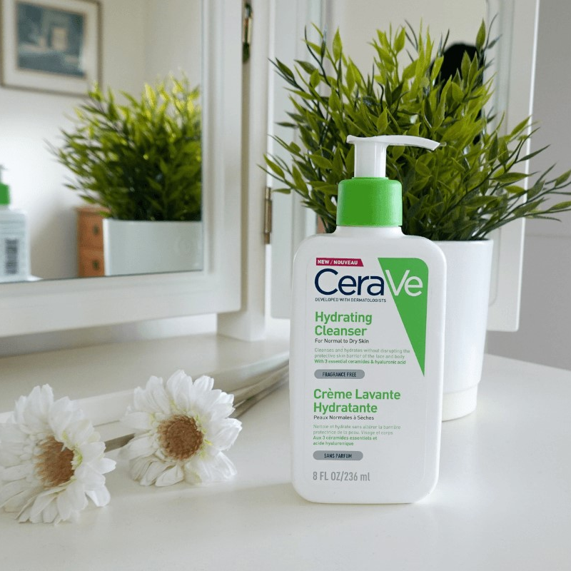 Cerave Hydrating Facial Cleanser 237ml Gentle Moisturizing Face Wash With Hyaluronic Acid And Ceramides For Normal To Dry Skin - Image 3