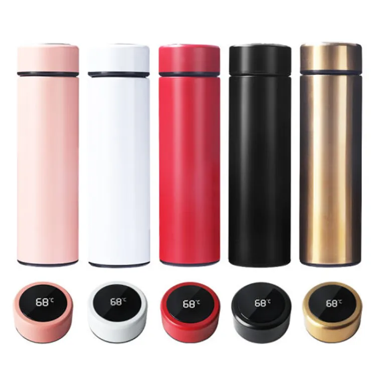 Temperature Display Vacuum Insulated Water Bottle Thermo Flask Made of Premium Stainless Steel Coffee Cup -500 ml (Random Color) - Image 4